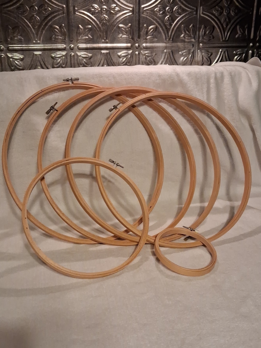 Vintage Natural Wood Embroidery Hoop Set